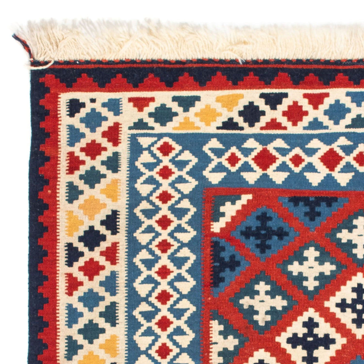 Alfombra Kelim - Oriental cuadrado  - 105 x 103 cm - rojo