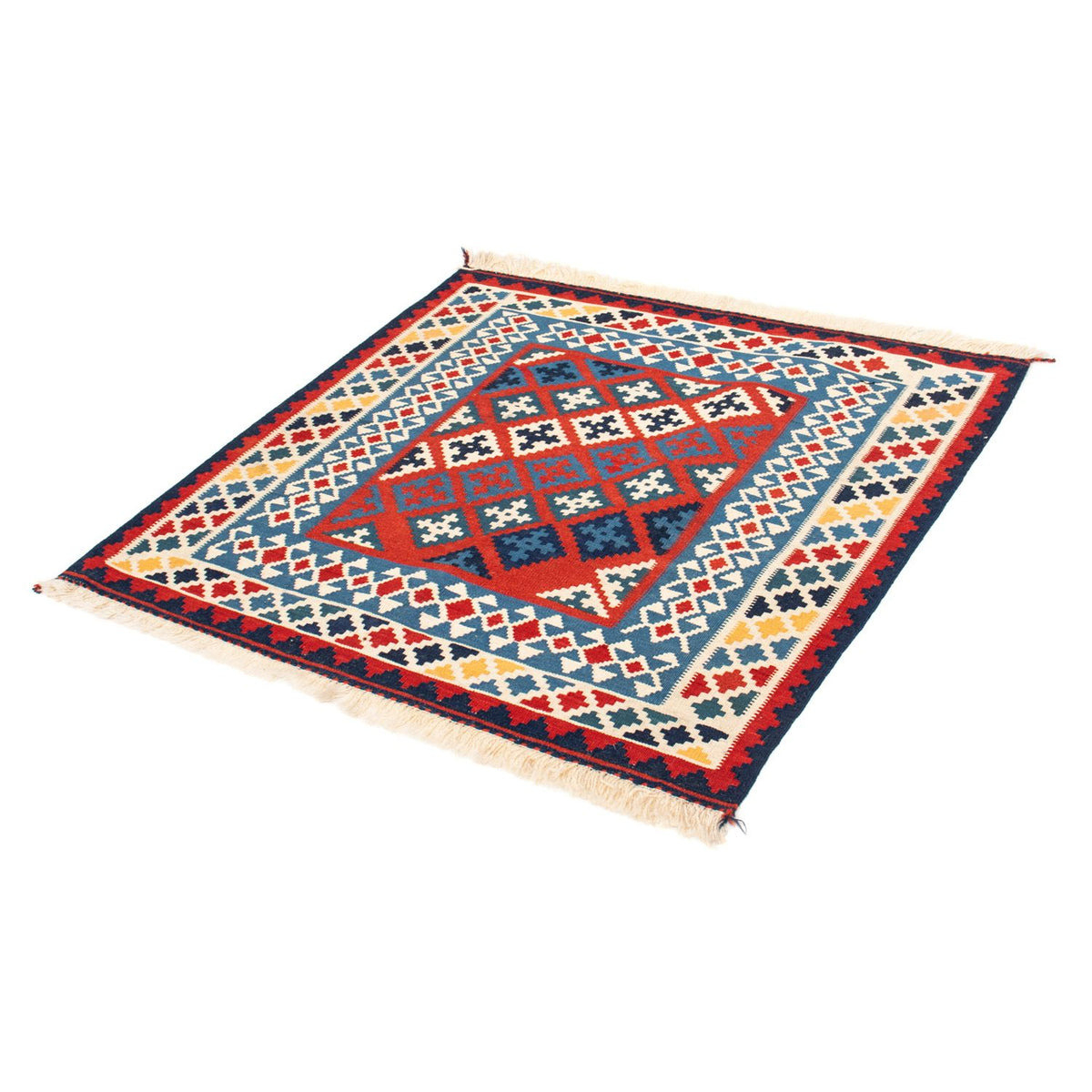 Alfombra Kelim - Oriental cuadrado  - 105 x 103 cm - rojo