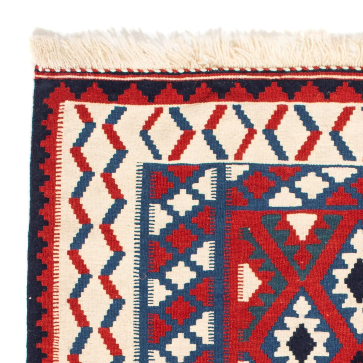 Alfombra Kelim - Oriental cuadrado - 106 x 103 cm - rojo oscuro