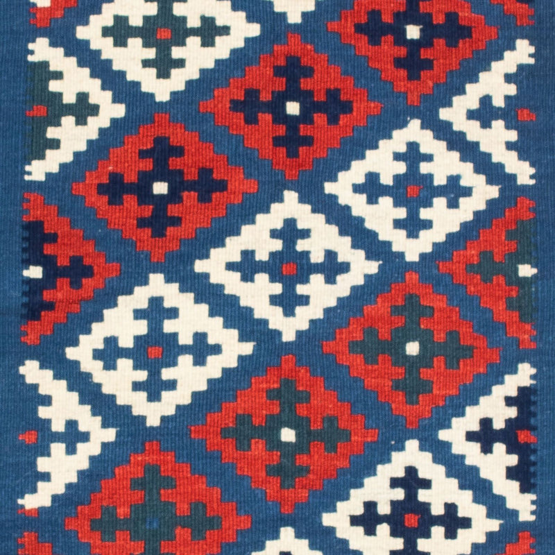 Alfombra Kelim - Oriental cuadrado  - 106 x 103 cm - azul oscuro