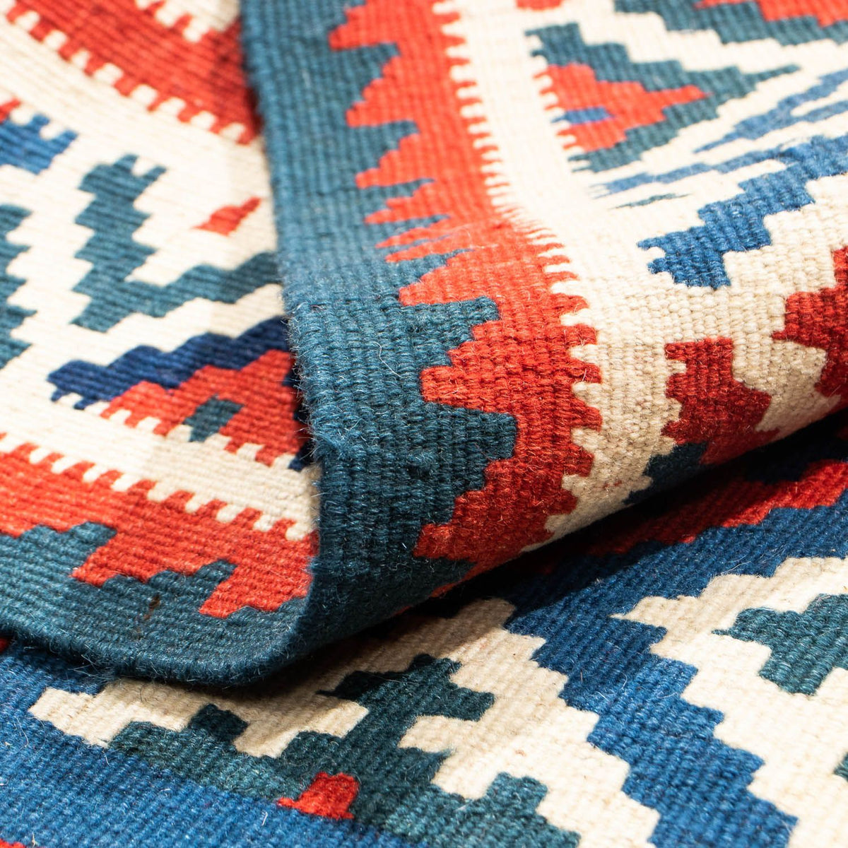 Alfombra Kelim - Oriental cuadrado  - 106 x 103 cm - azul oscuro