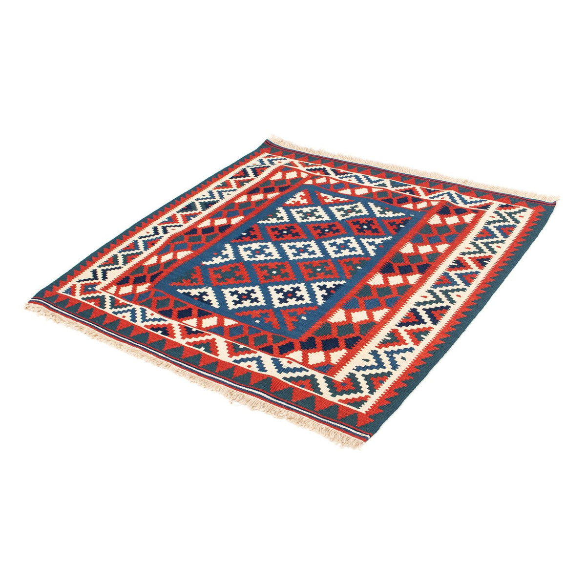 Alfombra Kelim - Oriental cuadrado  - 106 x 103 cm - azul oscuro