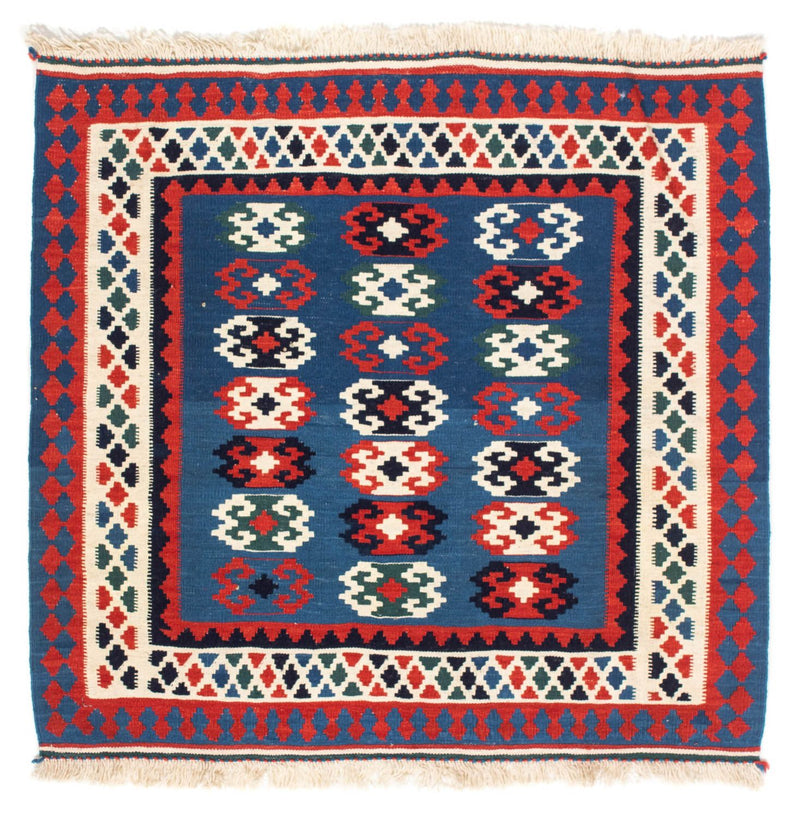 Alfombra Kelim - Oriental cuadrado  - 100 x 98 cm - azul oscuro