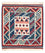 Alfombra Kelim - Oriental cuadrado - 117 x 102 cm - azul oscuro