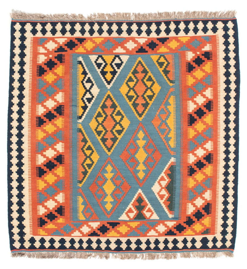 Alfombra Kelim - Oriental cuadrado  - 102 x 101 cm - naranja