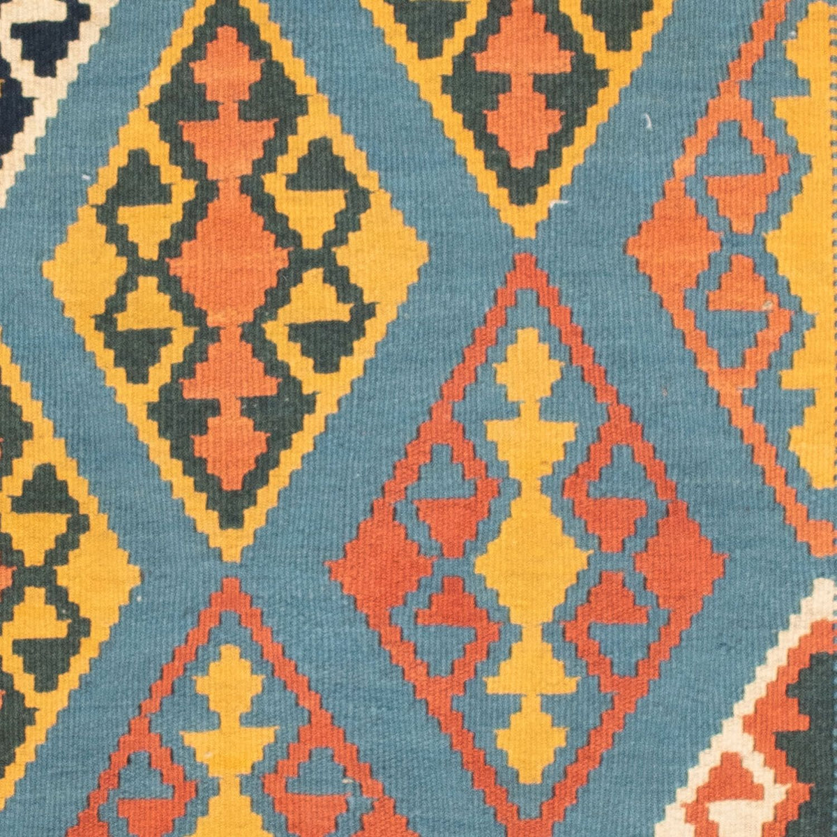 Alfombra Kelim - Oriental cuadrado  - 102 x 101 cm - naranja