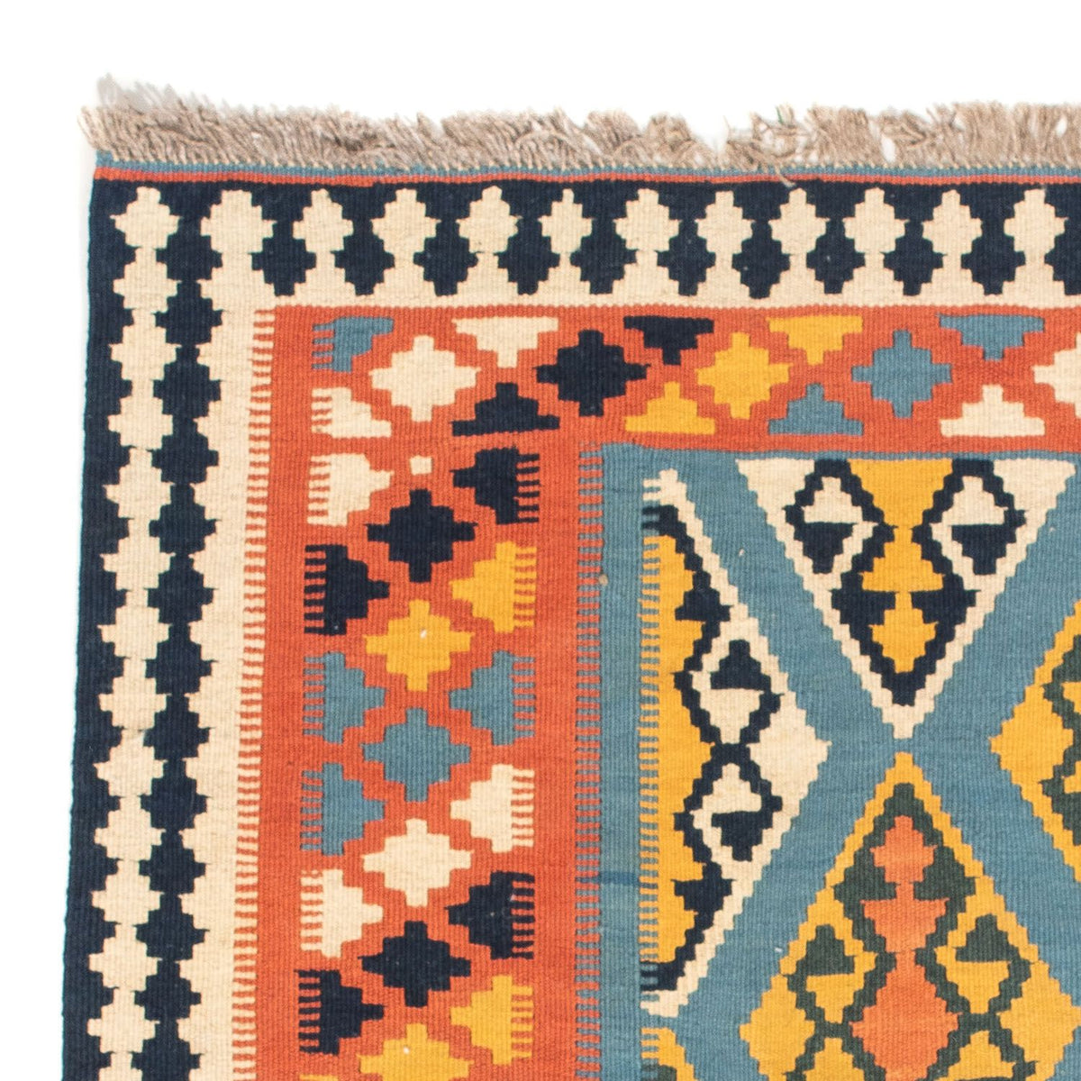 Alfombra Kelim - Oriental cuadrado  - 102 x 101 cm - naranja