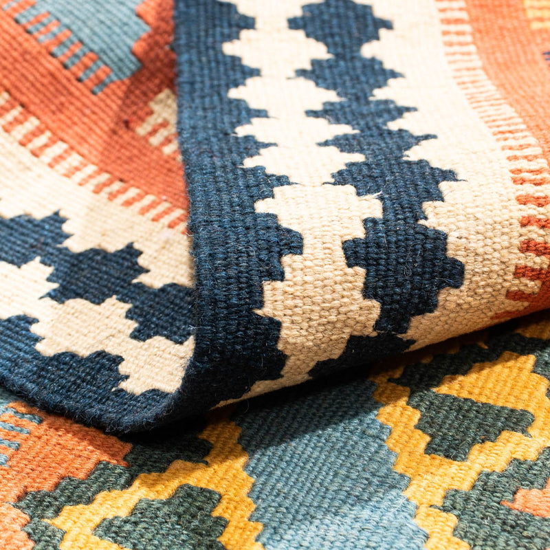 Alfombra Kelim - Oriental cuadrado  - 102 x 101 cm - naranja