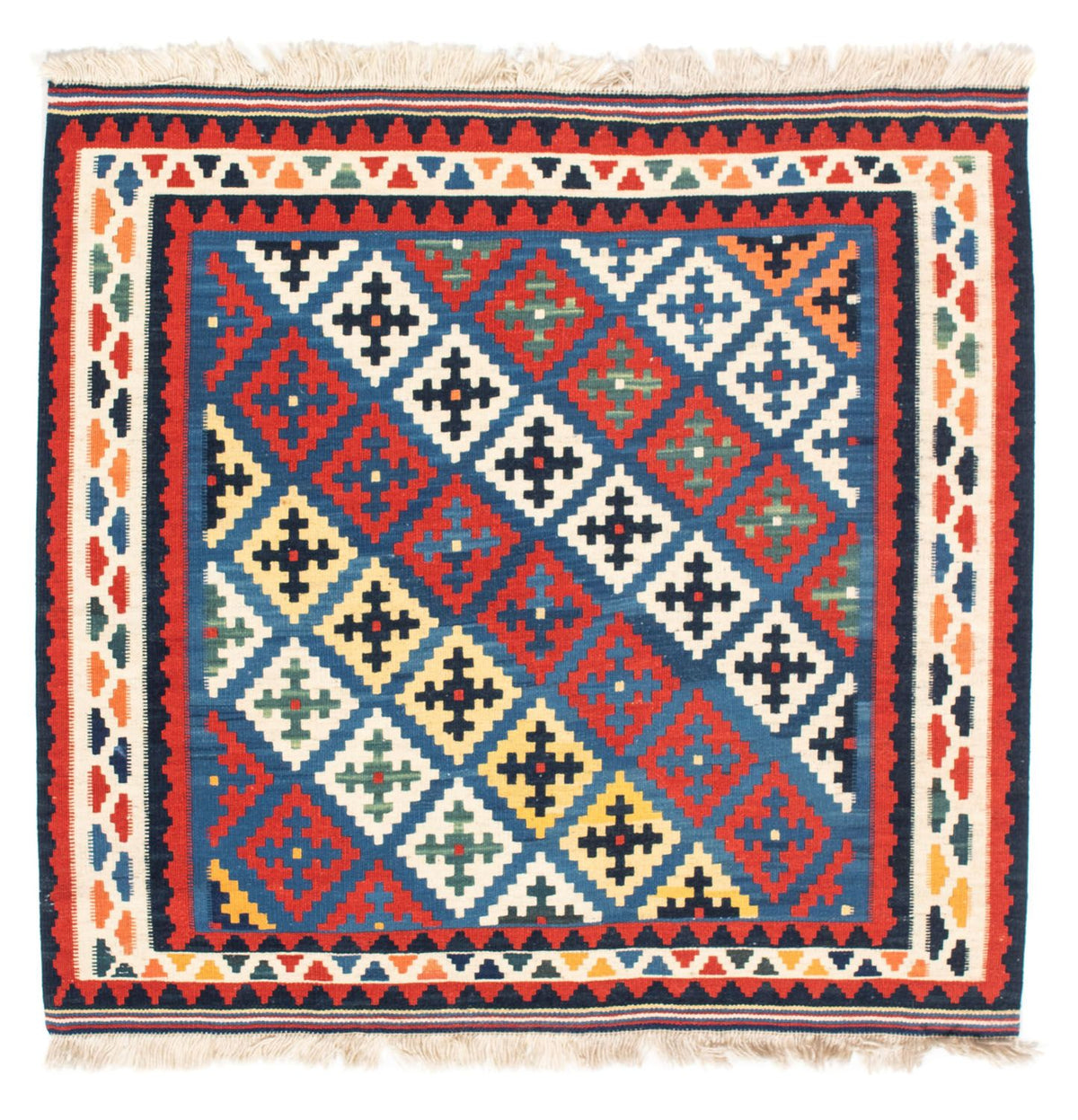 Alfombra Kelim - Oriental cuadrado  - 104 x 97 cm - azul