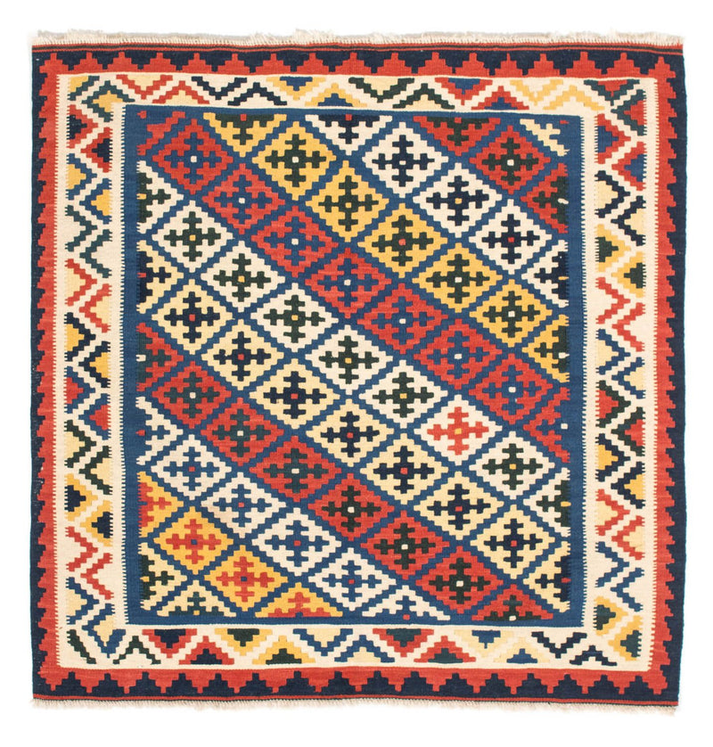 Alfombra Kelim - Oriental cuadrado  - 104 x 102 cm - azul