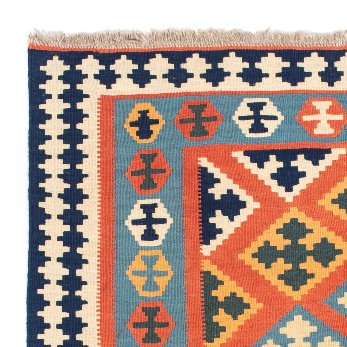Alfombra Kelim - Oriental cuadrado  - 106 x 106 cm - naranja