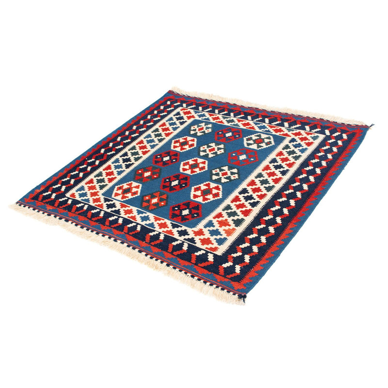 Alfombra Kelim - Oriental cuadrado  - 102 x 100 cm - azul