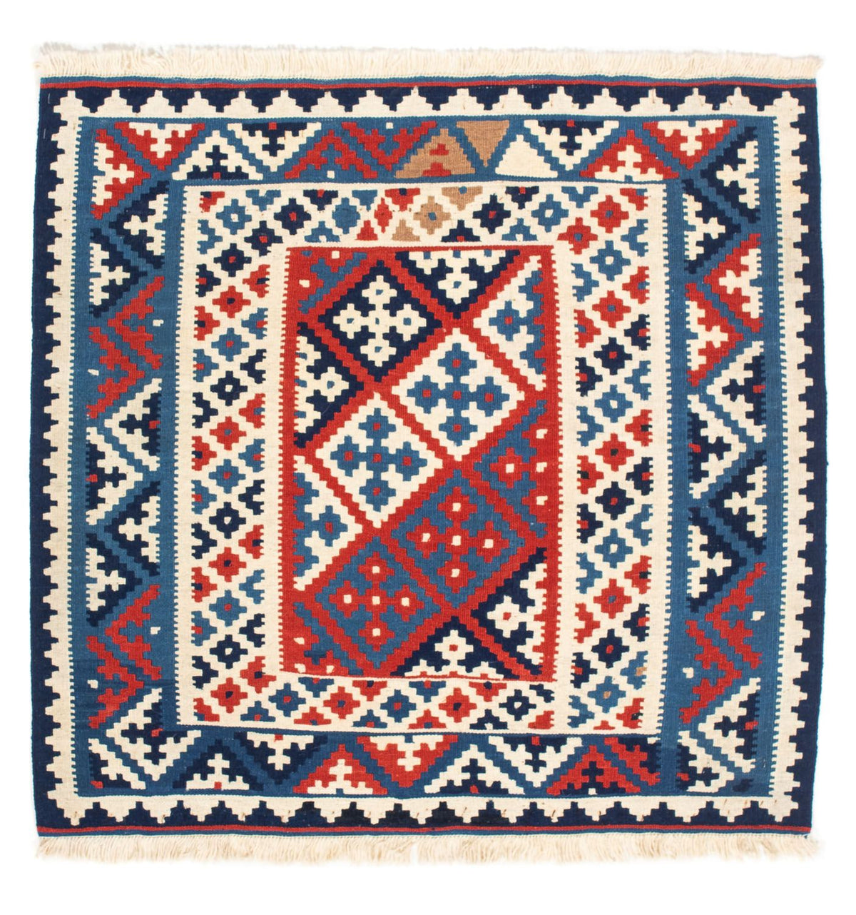 Alfombra Kelim - Oriental cuadrado - 101 x 96 cm - multicolor