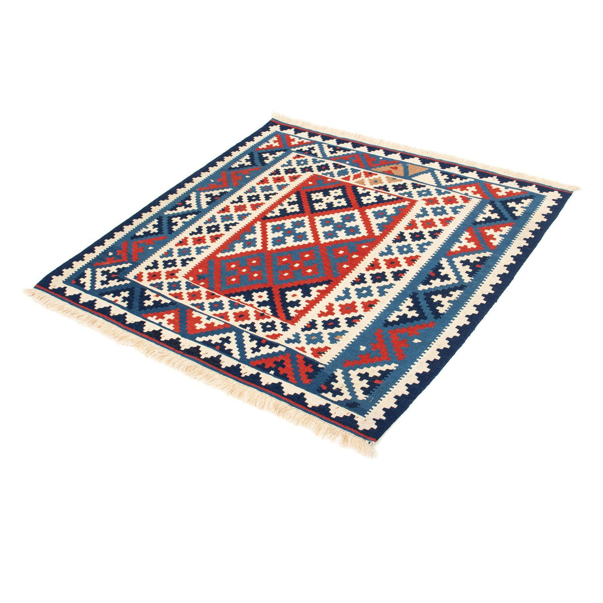 Alfombra Kelim - Oriental cuadrado - 101 x 96 cm - multicolor