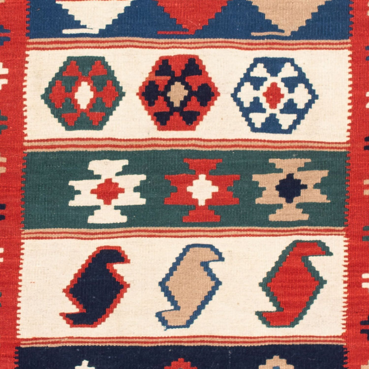 Alfombra Kelim - Oriental cuadrado  - 106 x 100 cm - multicolor