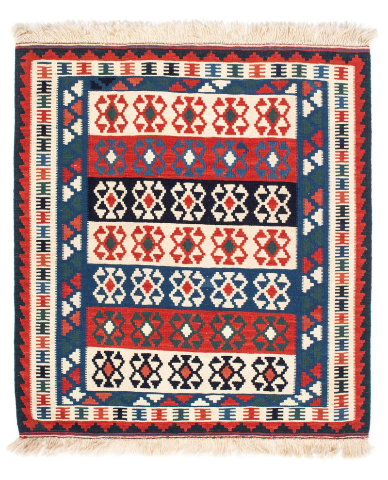 Alfombra Kelim - Oriental cuadrado  - 110 x 100 cm - azul