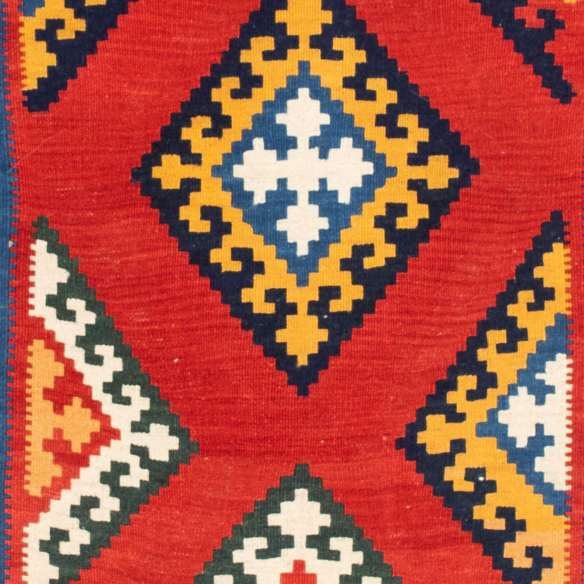 Alfombra Kelim - Oriental cuadrado  - 113 x 110 cm - rojo