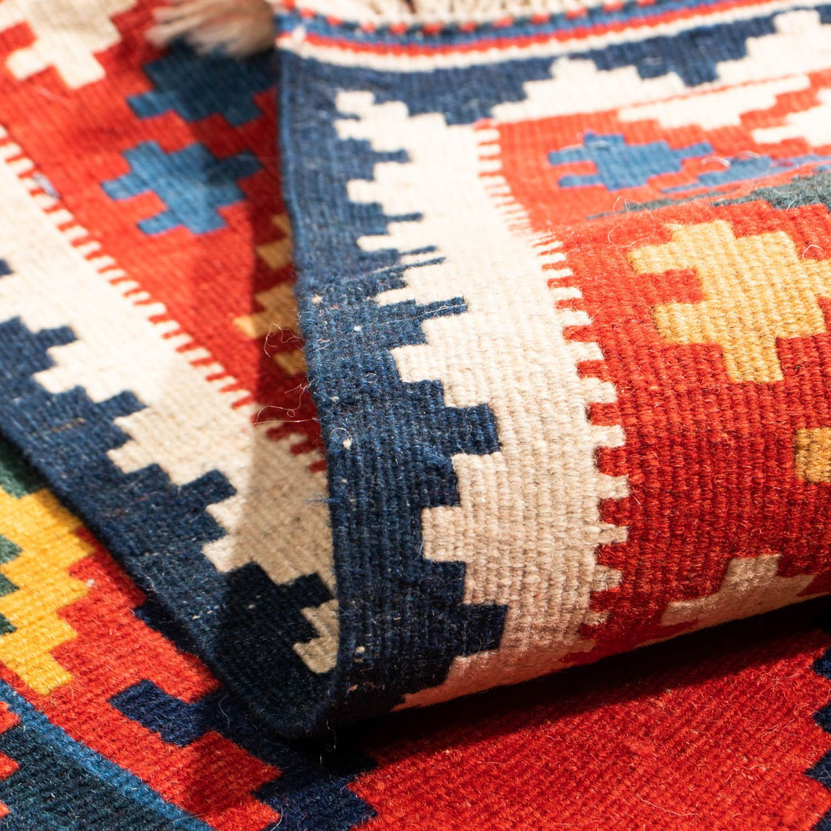 Alfombra Kelim - Oriental cuadrado  - 113 x 110 cm - rojo