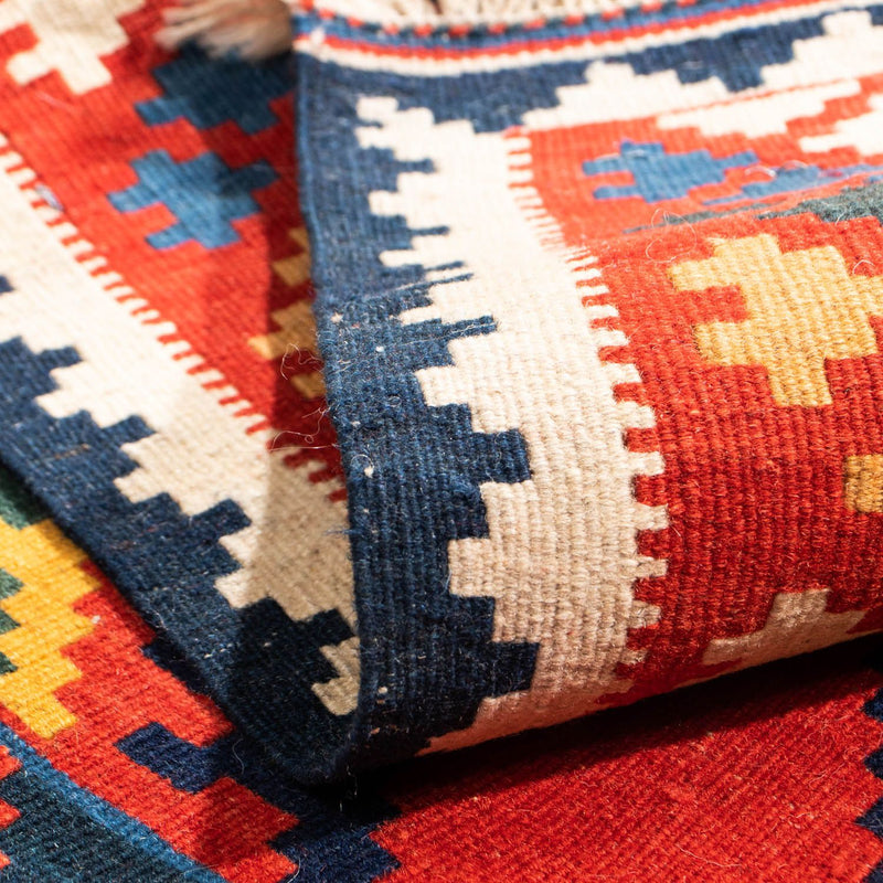 Alfombra Kelim - Oriental cuadrado  - 113 x 110 cm - rojo