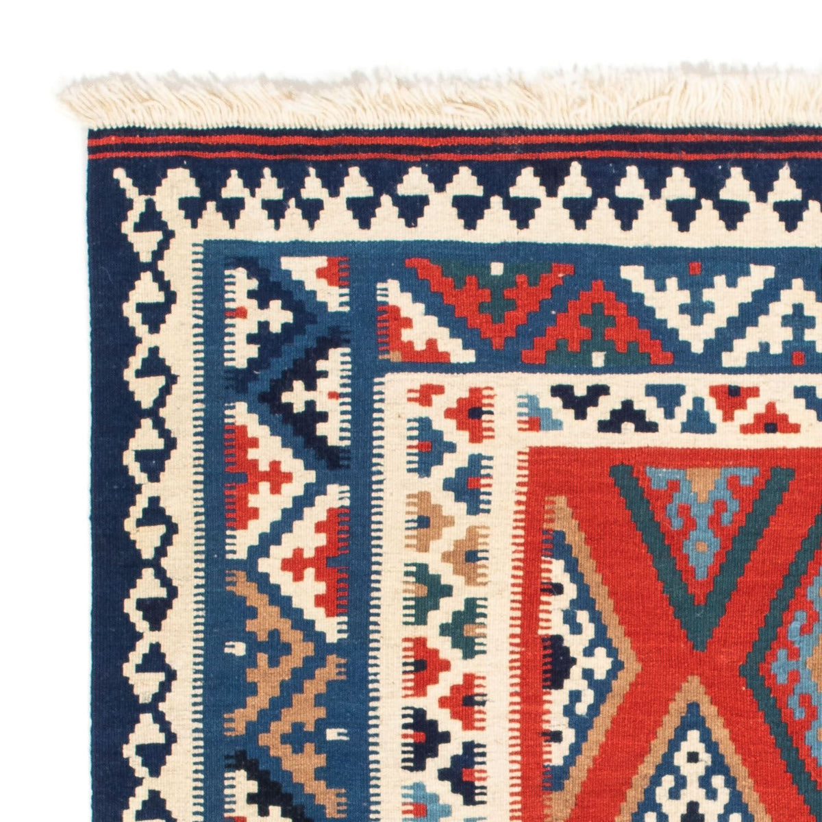 Alfombra Kelim - Oriental cuadrado - 100 x 98 cm - azul