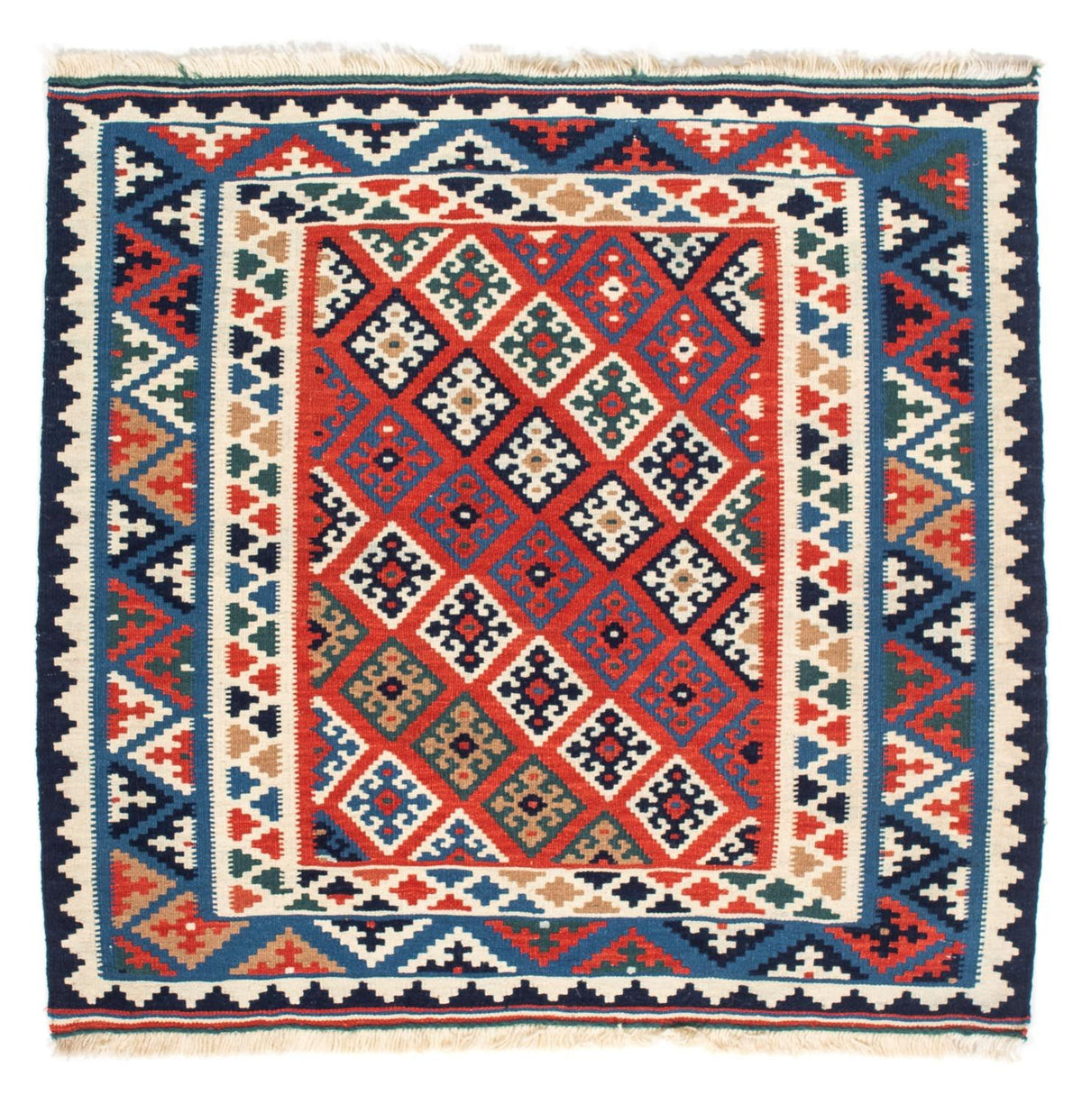 Alfombra Kelim - Oriental cuadrado - 103 x 100 cm - multicolor