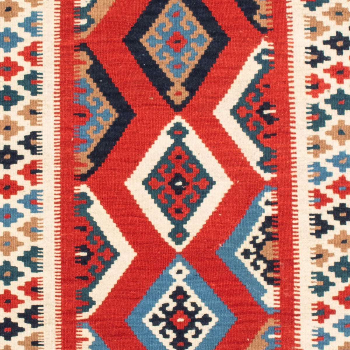 Alfombra Kelim - Oriental cuadrado  - 105 x 102 cm - rojo