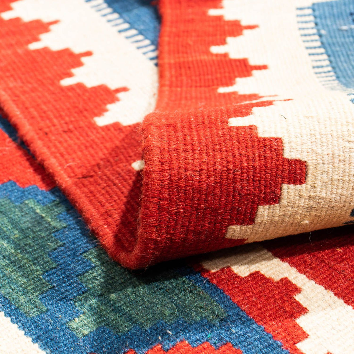 Alfombra Kelim - Oriental cuadrado  - 102 x 102 cm - rojo