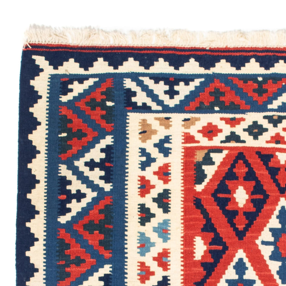 Alfombra Kelim - Oriental cuadrado  - 102 x 100 cm - azul