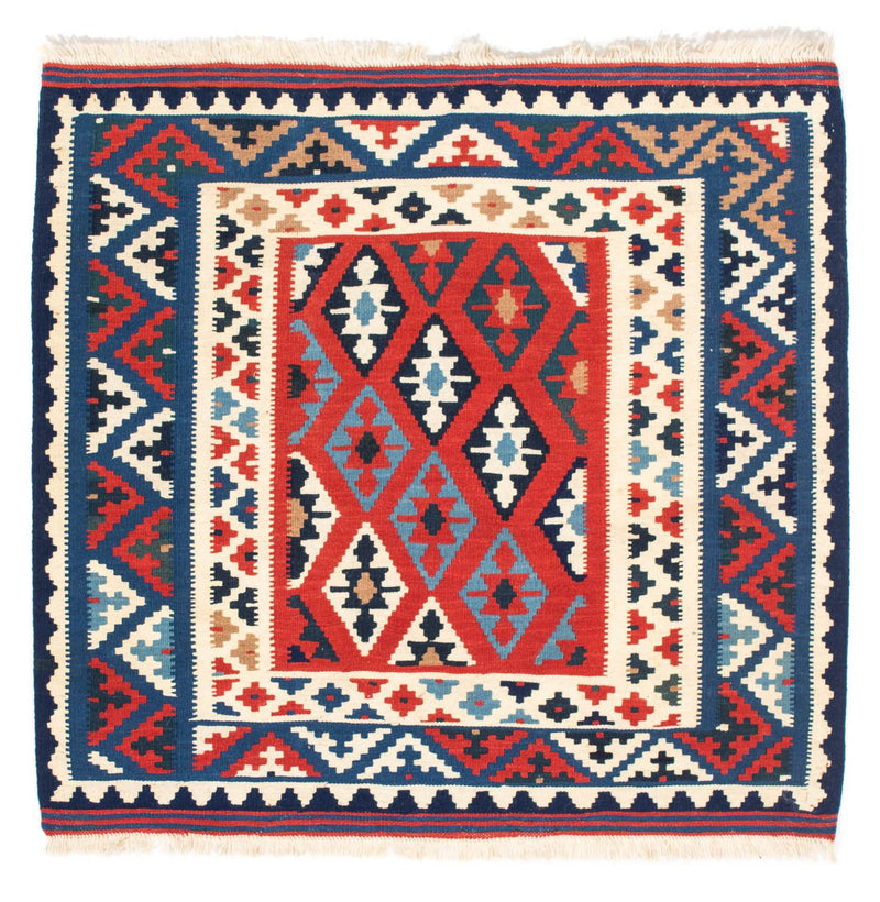 Alfombra Kelim - Oriental cuadrado  - 104 x 100 cm - azul oscuro