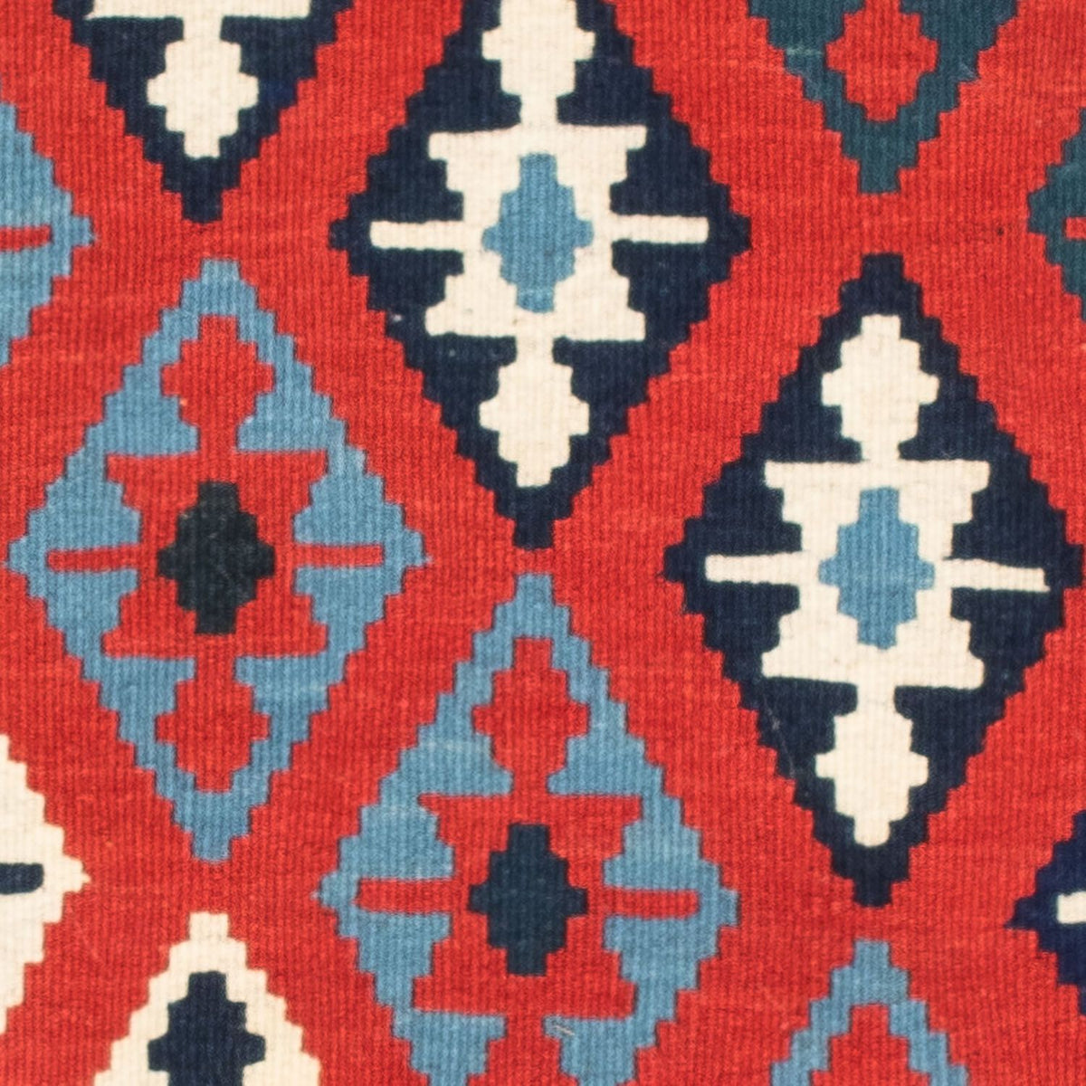 Alfombra Kelim - Oriental cuadrado  - 104 x 100 cm - azul oscuro