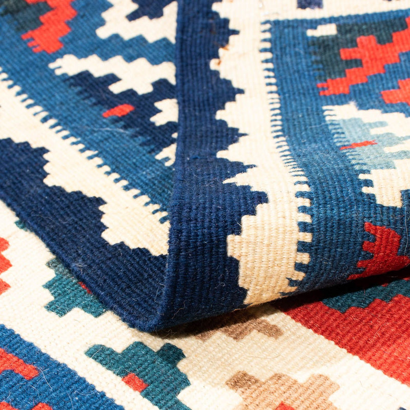 Alfombra Kelim - Oriental cuadrado  - 104 x 100 cm - azul oscuro