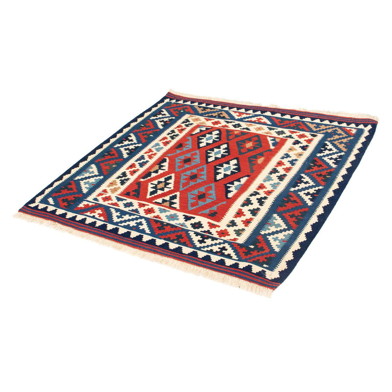 Alfombra Kelim - Oriental cuadrado  - 104 x 100 cm - azul oscuro