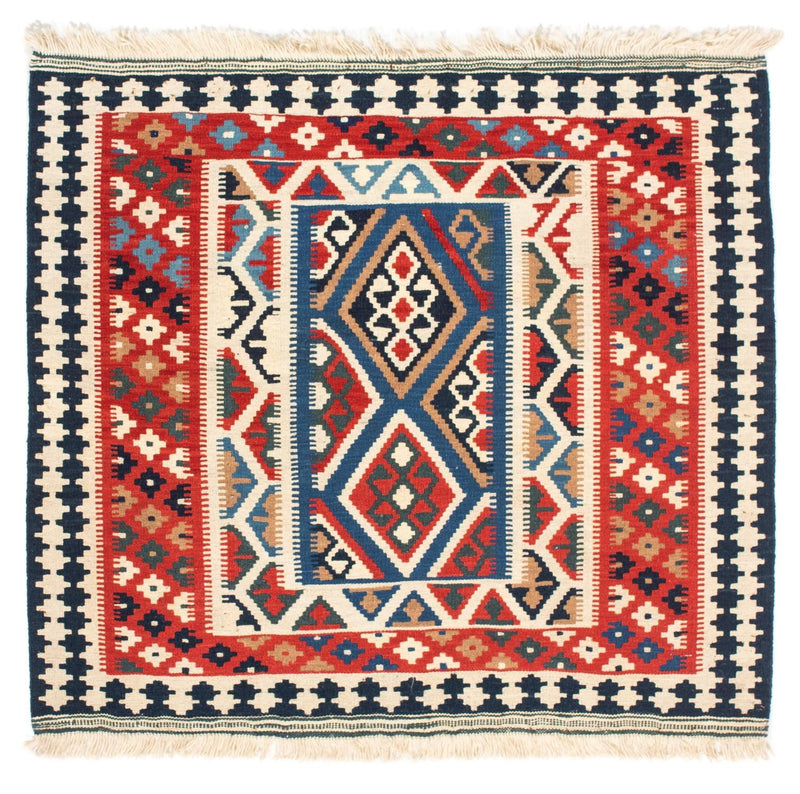 Alfombra Kelim - Oriental cuadrado  - 104 x 99 cm - rojo
