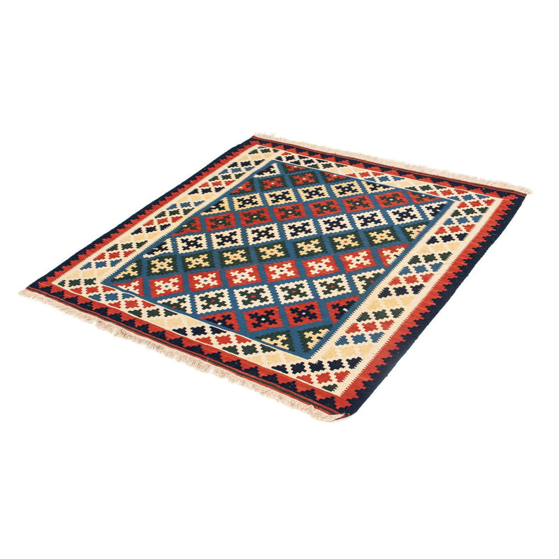Alfombra Kelim - Oriental cuadrado  - 104 x 100 cm - azul oscuro