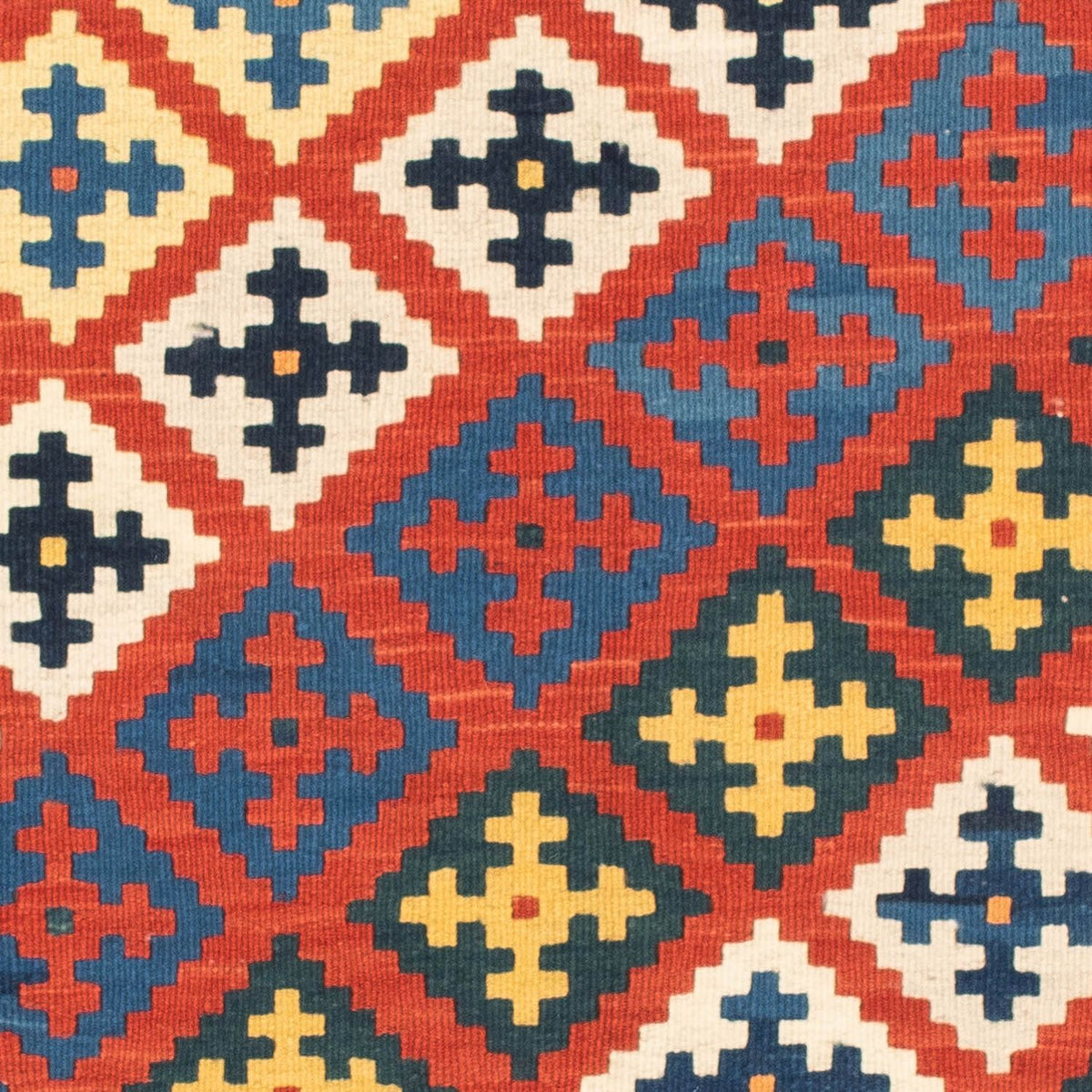 Alfombra Kelim - Oriental cuadrado - 106 x 102 cm - rojo oscuro