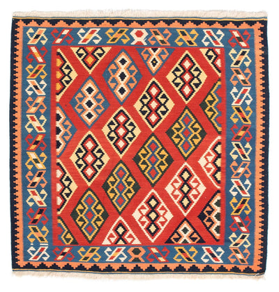 Kilim Fars 104x105cm - rojo oscuro