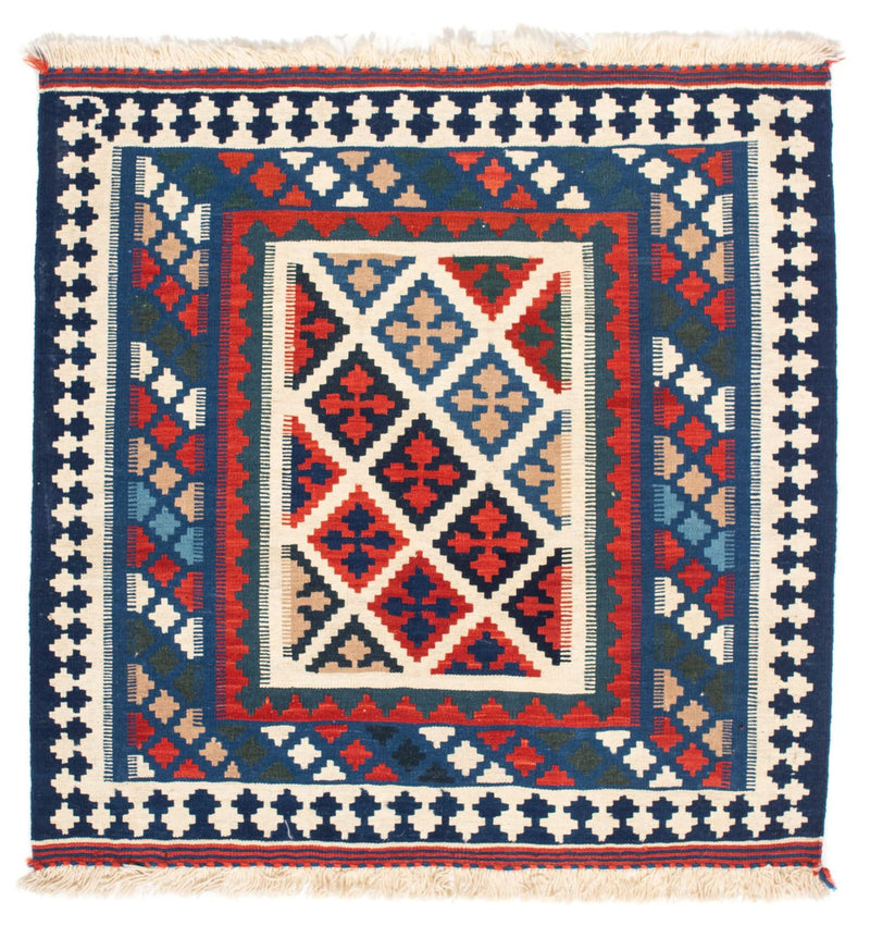 Alfombra Kelim - Oriental cuadrado  - 104 x 103 cm - azul