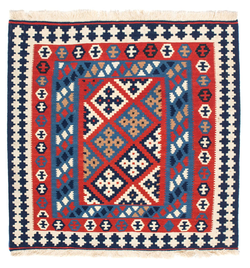 Alfombra Kelim - Oriental cuadrado  - 103 x 101 cm - rojo