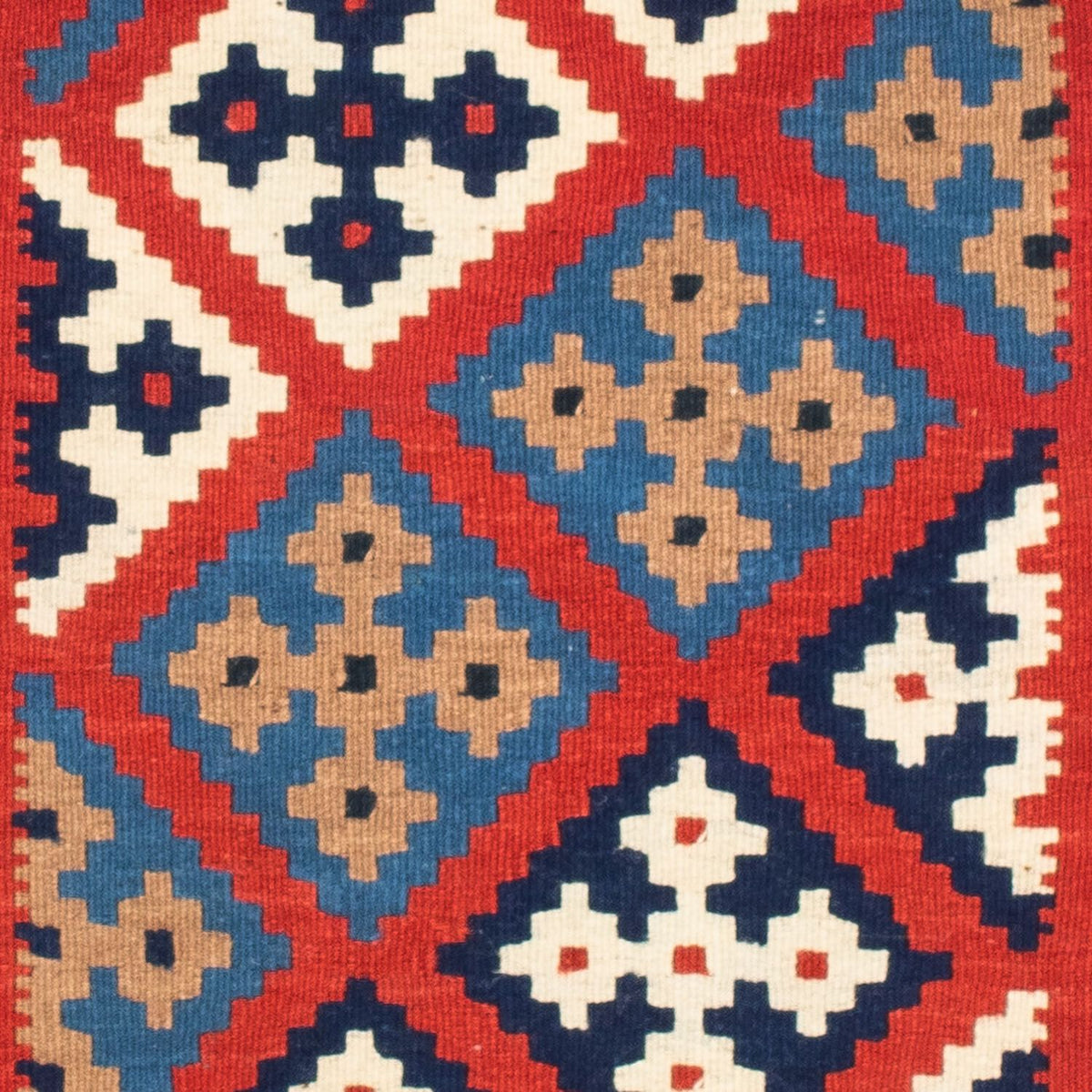 Alfombra Kelim - Oriental cuadrado  - 103 x 101 cm - rojo