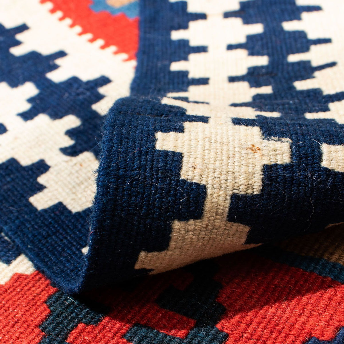 Alfombra Kelim - Oriental cuadrado  - 103 x 101 cm - rojo