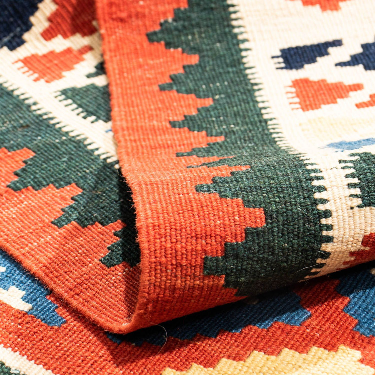 Alfombra Kelim - Oriental cuadrado  - 97 x 94 cm - rojo