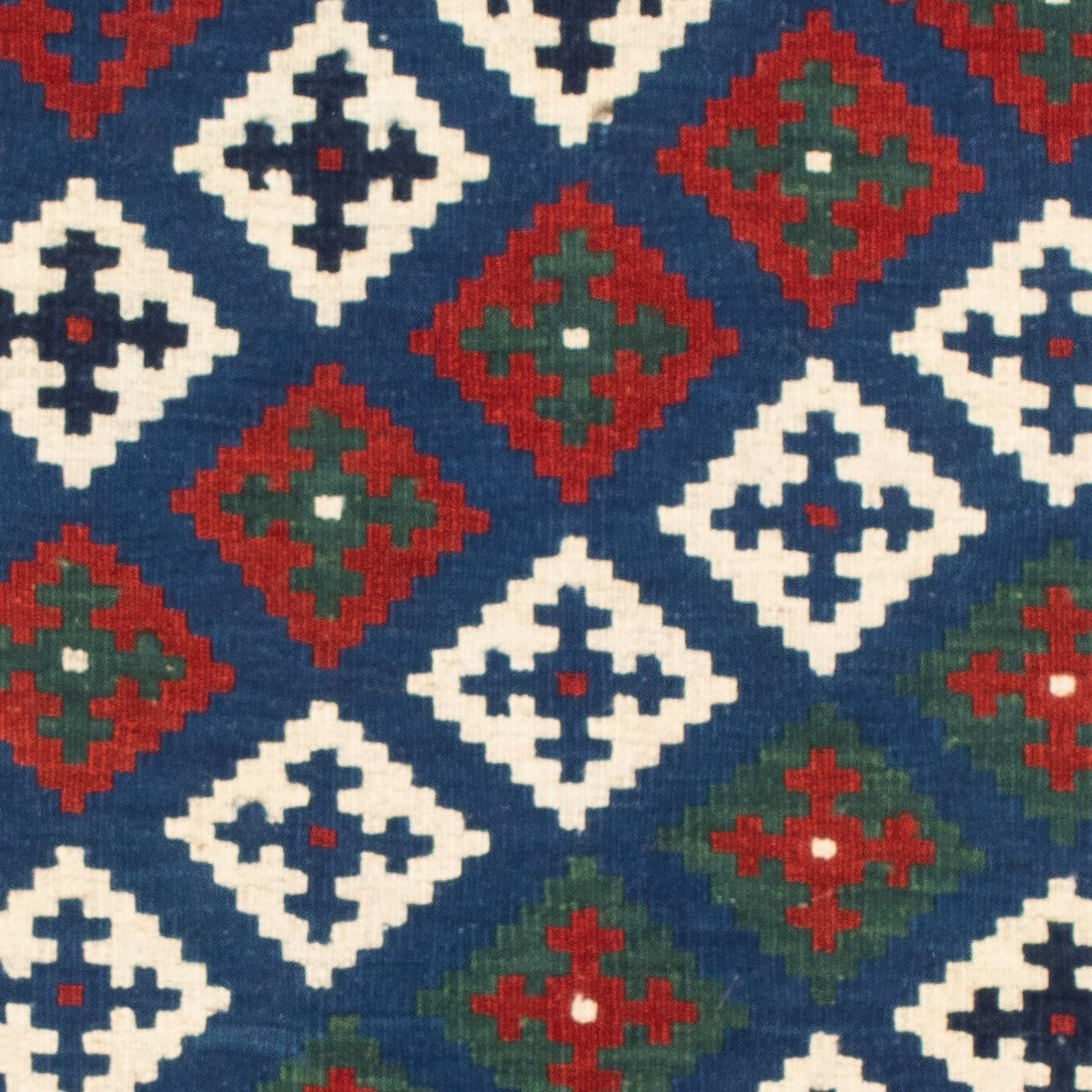 Alfombra Kelim - Oriental cuadrado - 100 x 100 cm - azul oscuro