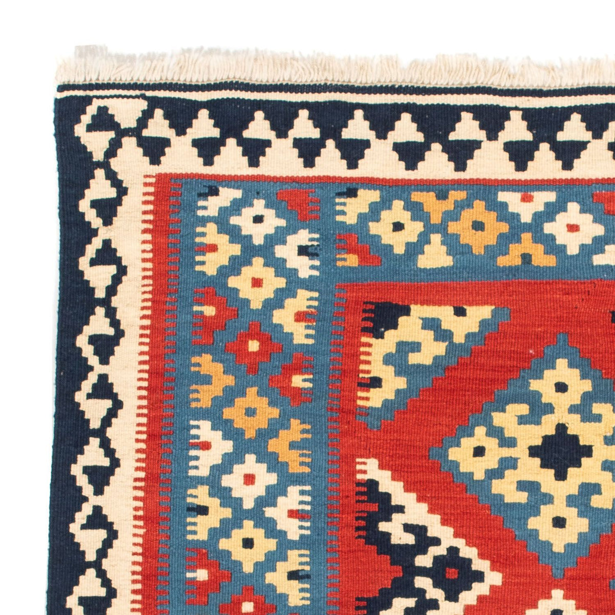 Alfombra Kelim - Oriental cuadrado - 105 x 105 cm - rojo