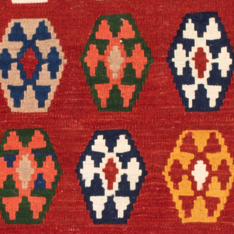 Alfombra Kelim - Oriental cuadrado  - 96 x 95 cm - rojo oscuro