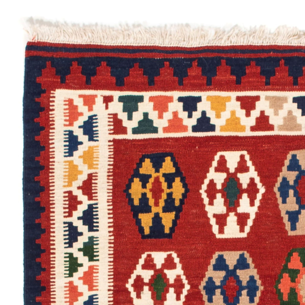 Alfombra Kelim - Oriental cuadrado  - 96 x 95 cm - rojo oscuro