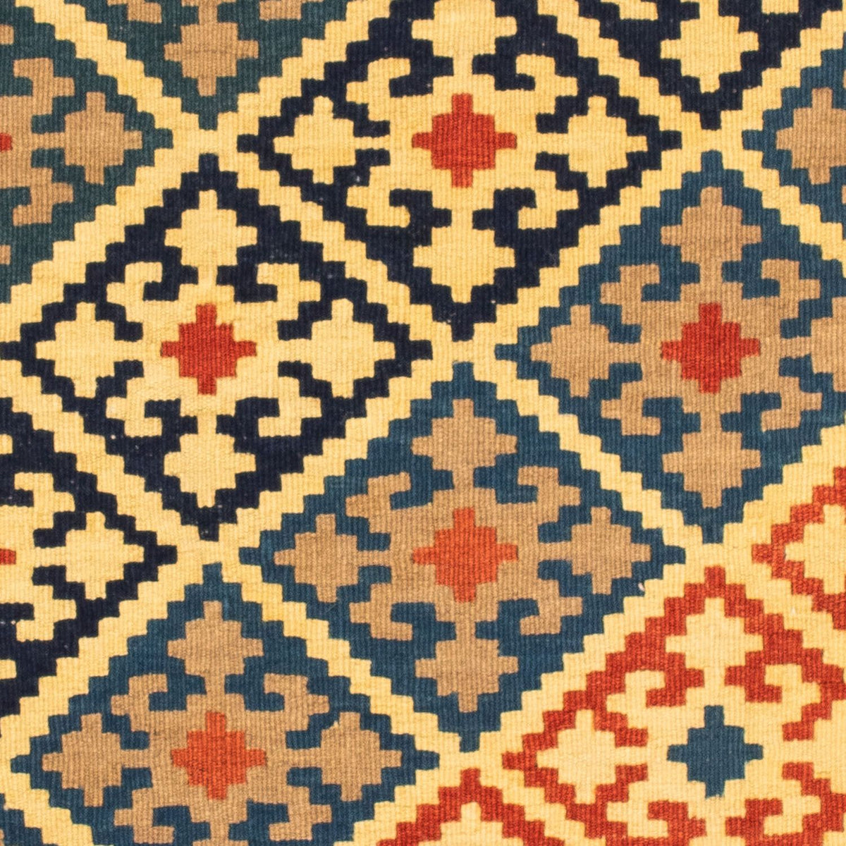 Alfombra Kelim - Oriental cuadrado - 106 x 102 cm - oro
