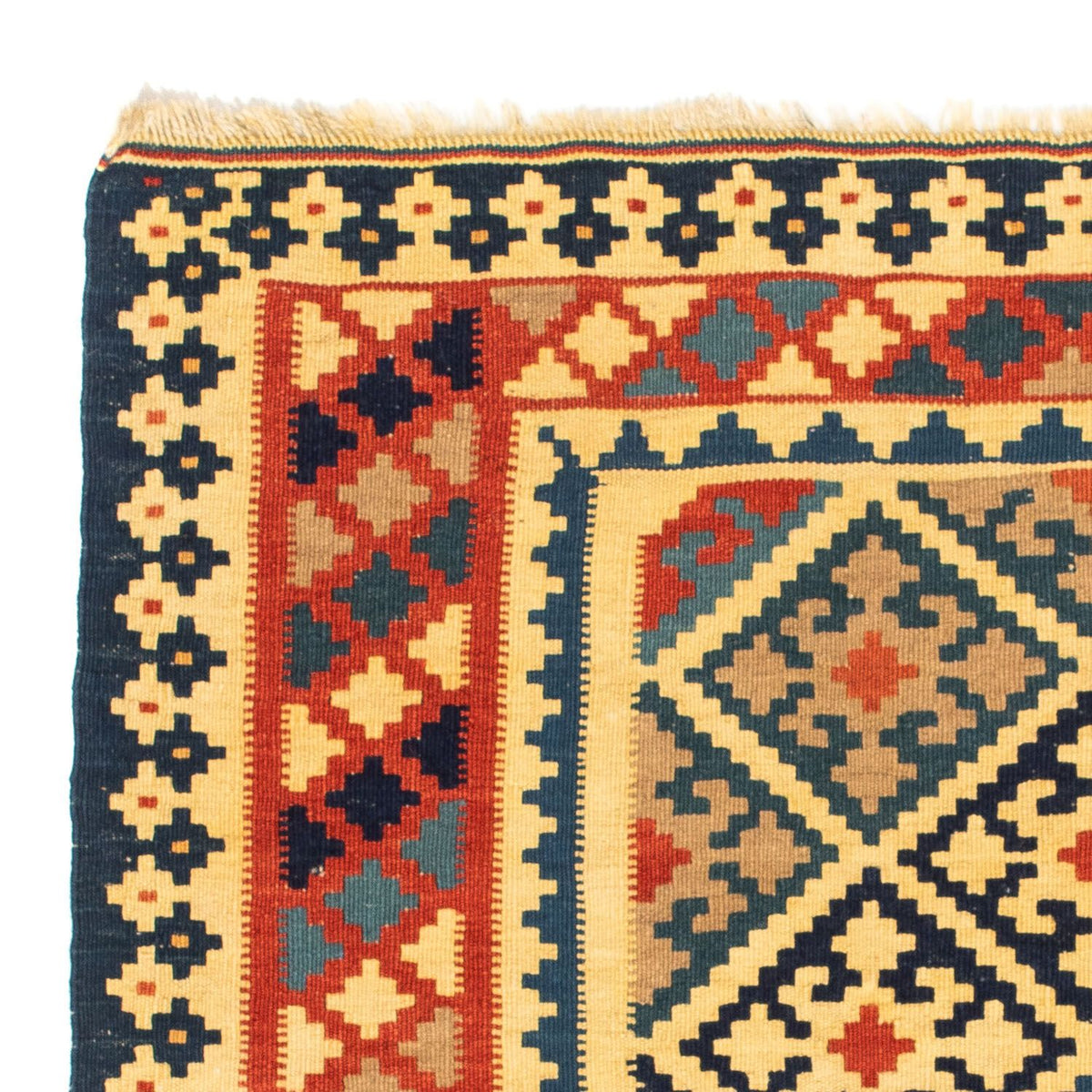 Alfombra Kelim - Oriental cuadrado - 106 x 102 cm - oro