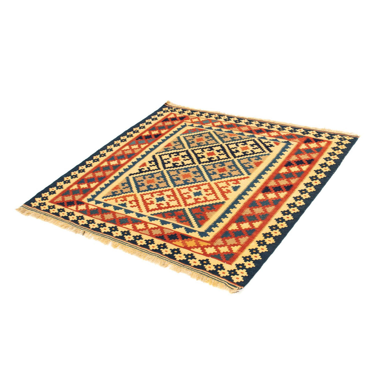 Alfombra Kelim - Oriental cuadrado - 106 x 102 cm - oro