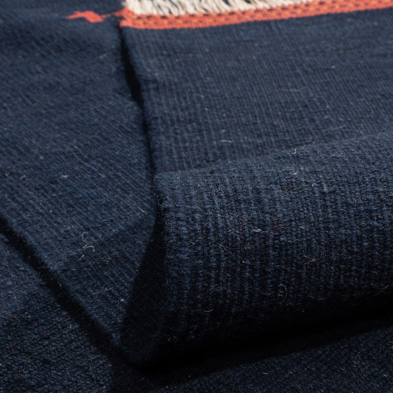 Alfombra Kelim - Oriental - 206 x 150 cm - azul oscuro