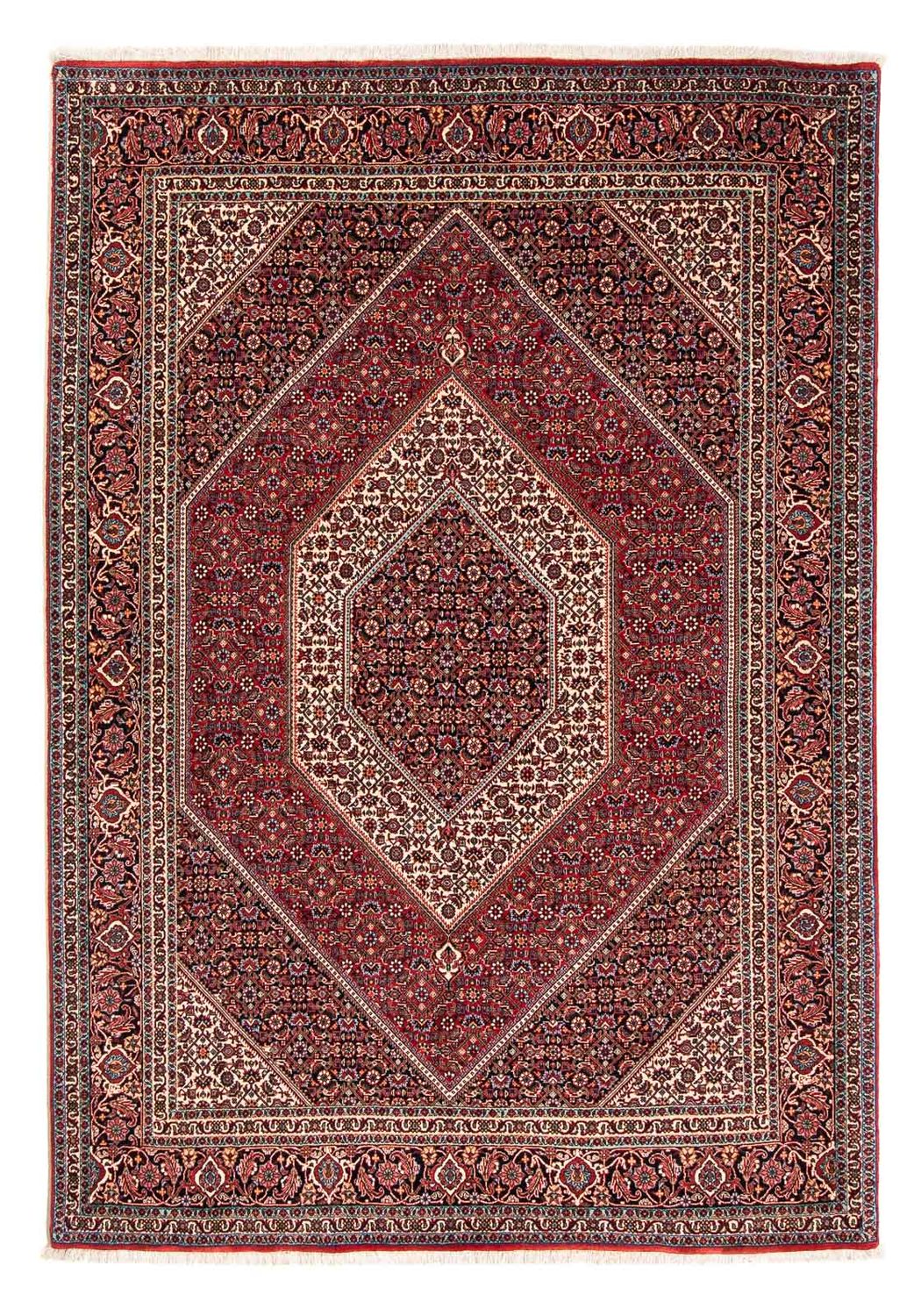 Alfombra persa - Bidjar - 237 x 173 cm - rojo oscuro